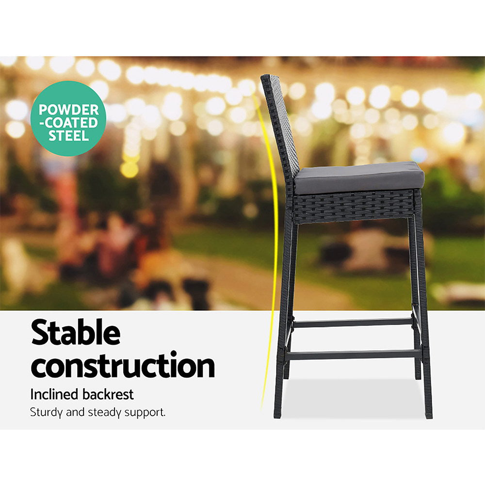 Gardeon 5-Piece Outdoor Bar Set Patio Dining Chairs Wicker Table Stools - Cosy Abode