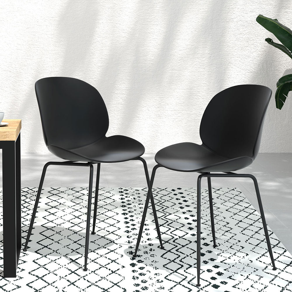 Gardeon 4PC Outdoor Dining Chairs Lounge Chair Patio Garden Furniture Black - Cosy Abode