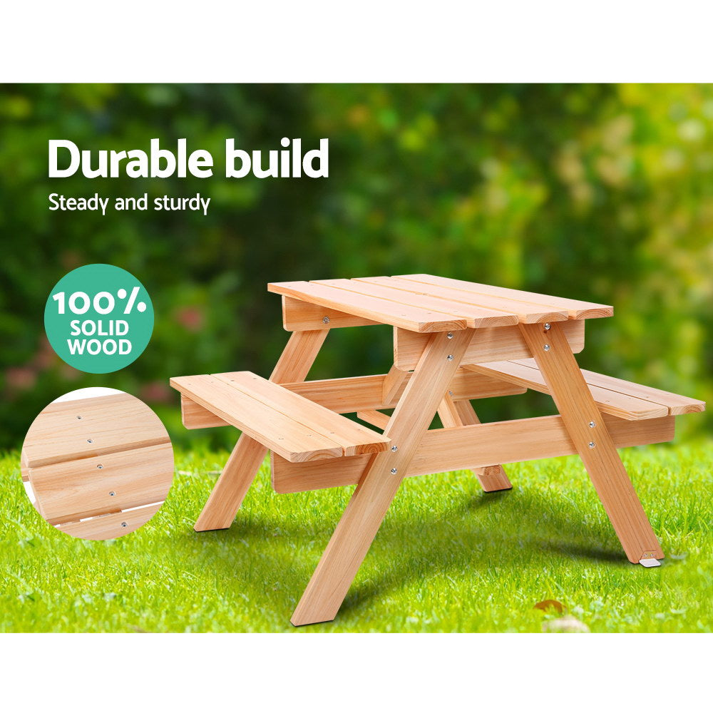 Keezi Kids Outdoor Table and Chairs Picnic Bench Set Children Wooden - Cosy Abode