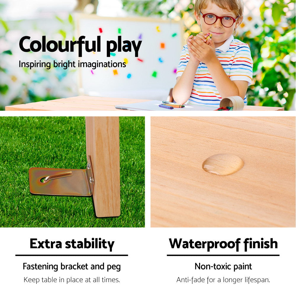 Keezi Kids Outdoor Table and Chairs Picnic Bench Set Children Wooden - Cosy Abode