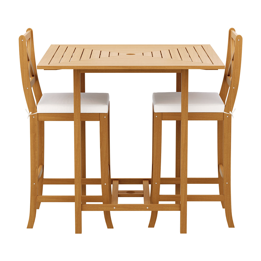Gardeon 5-Piece Outdoor Bar Set Acacia Wood Bistro Patio Table Stools - Cosy Abode