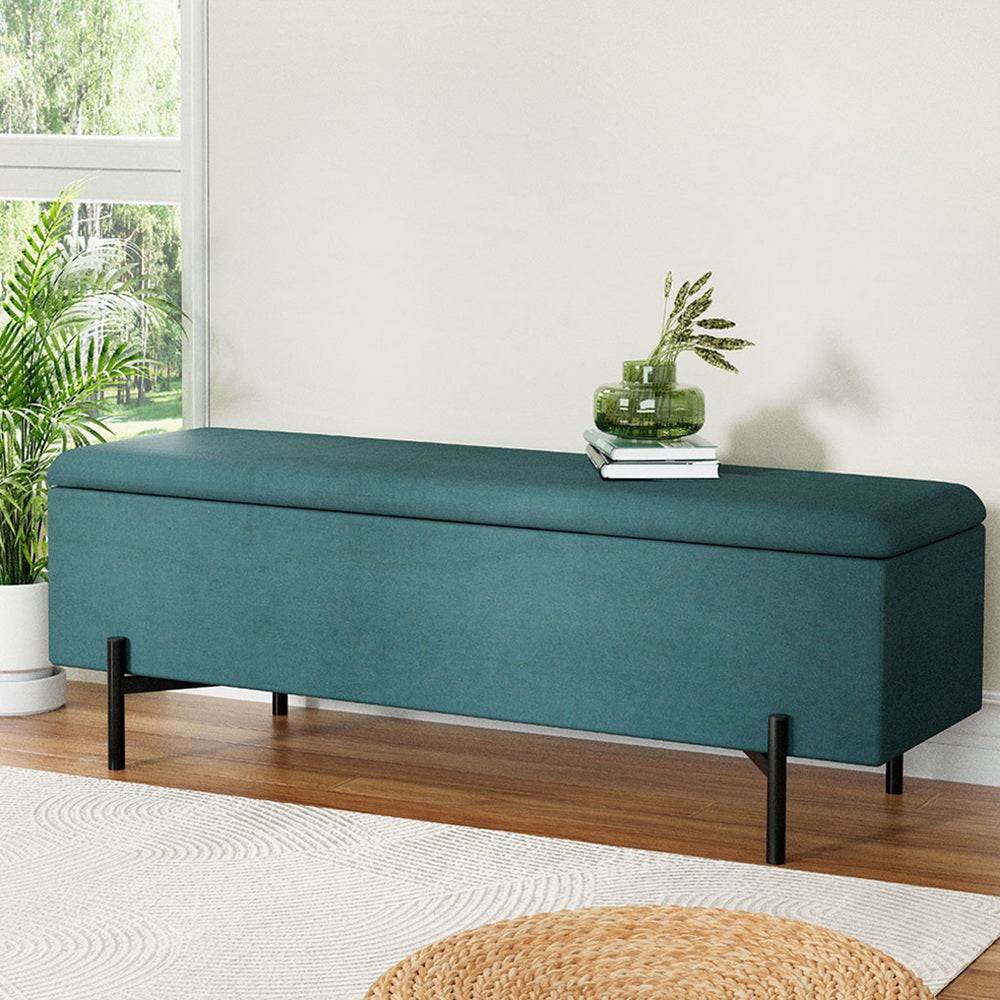 Artiss Storage Ottoman Blanket Box 140cm Velvet Green - Cosy Abode