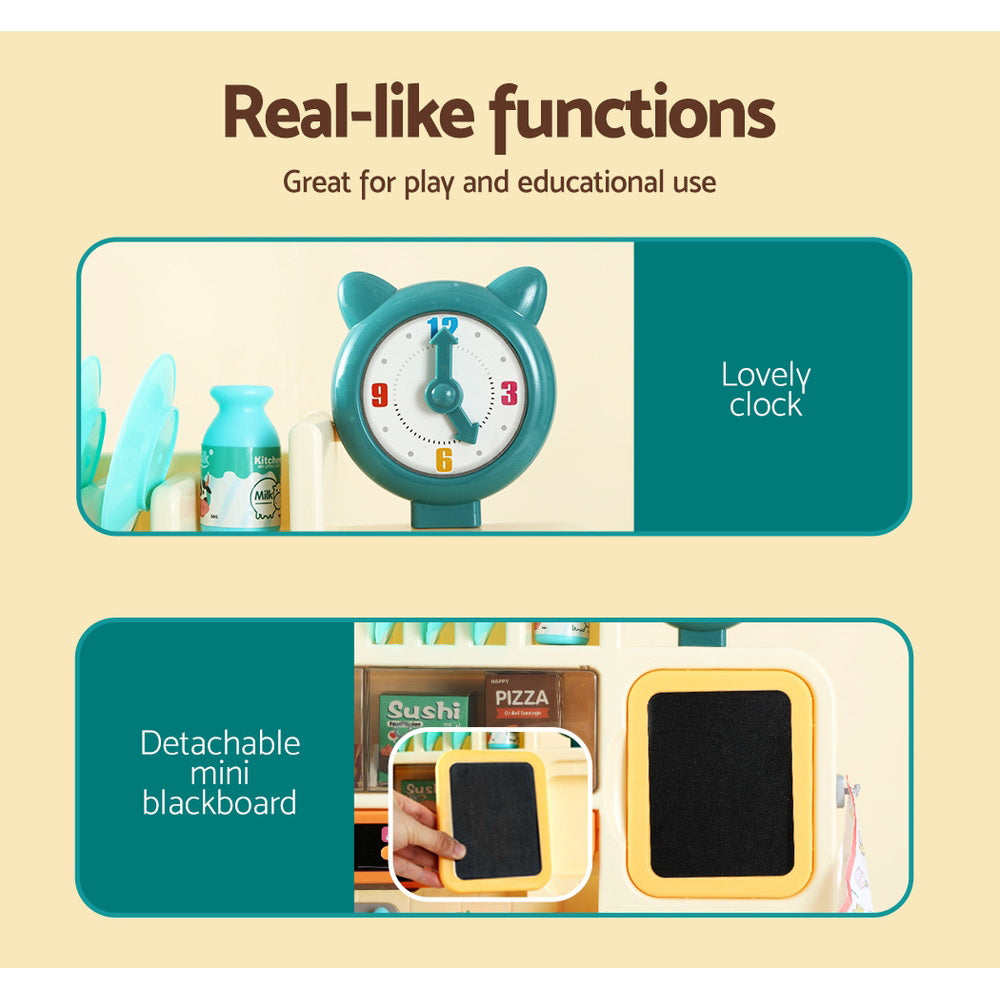 Keezi Kids Kitchen Pretend Play Set Cooking Sound Steam Light Function - Cosy Abode