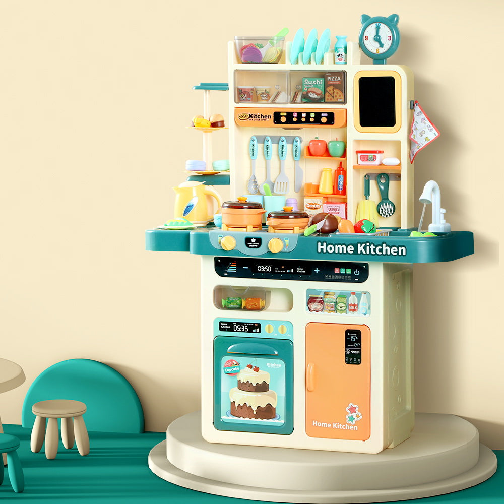 Keezi Kids Kitchen Pretend Play Set Cooking Sound Steam Light Function - Cosy Abode