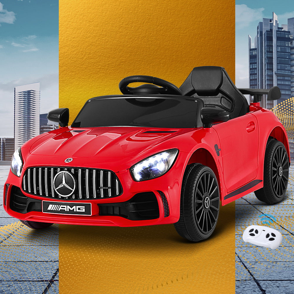 Kids Electric Ride On Car Mercedes-Benz AMG GTR Licensed Toy Cars Remote Red - Cosy Abode