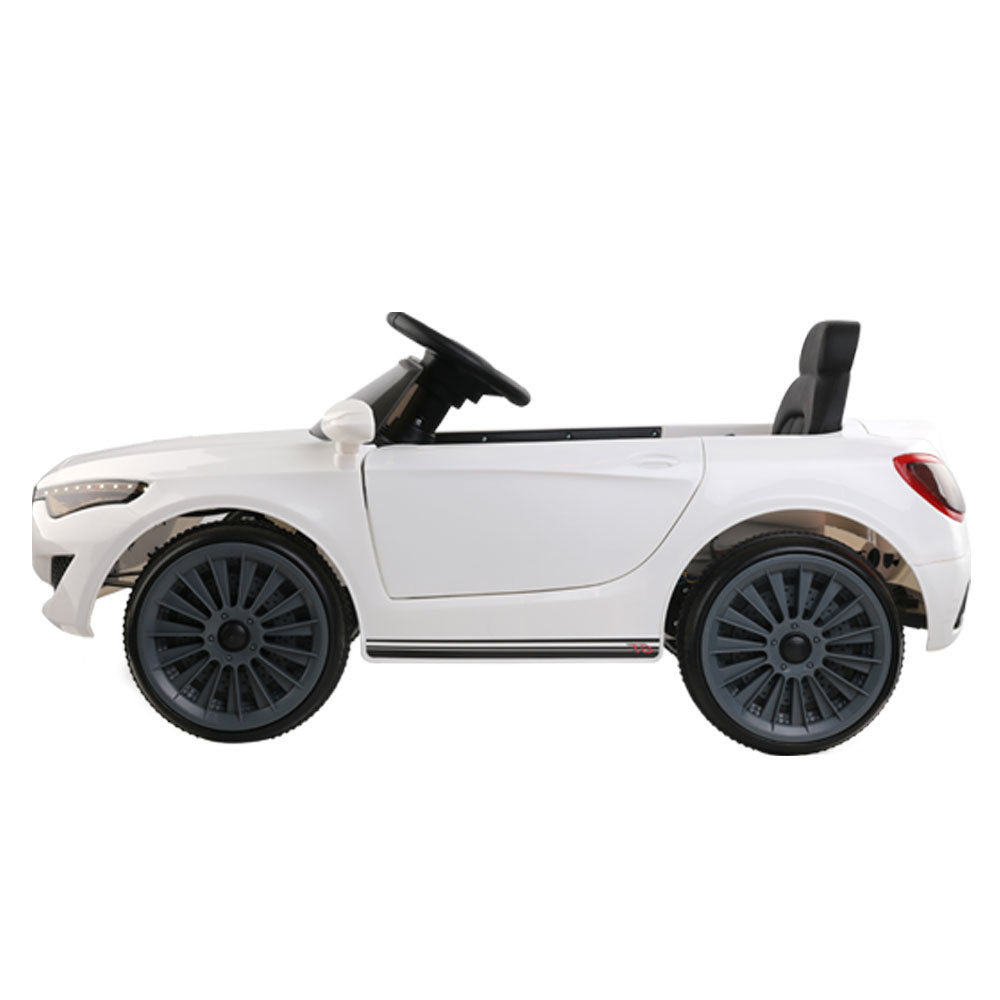 Rigo Kids Electric Ride On Car Cars Music Headlight Remote Control 12V White - Cosy Abode