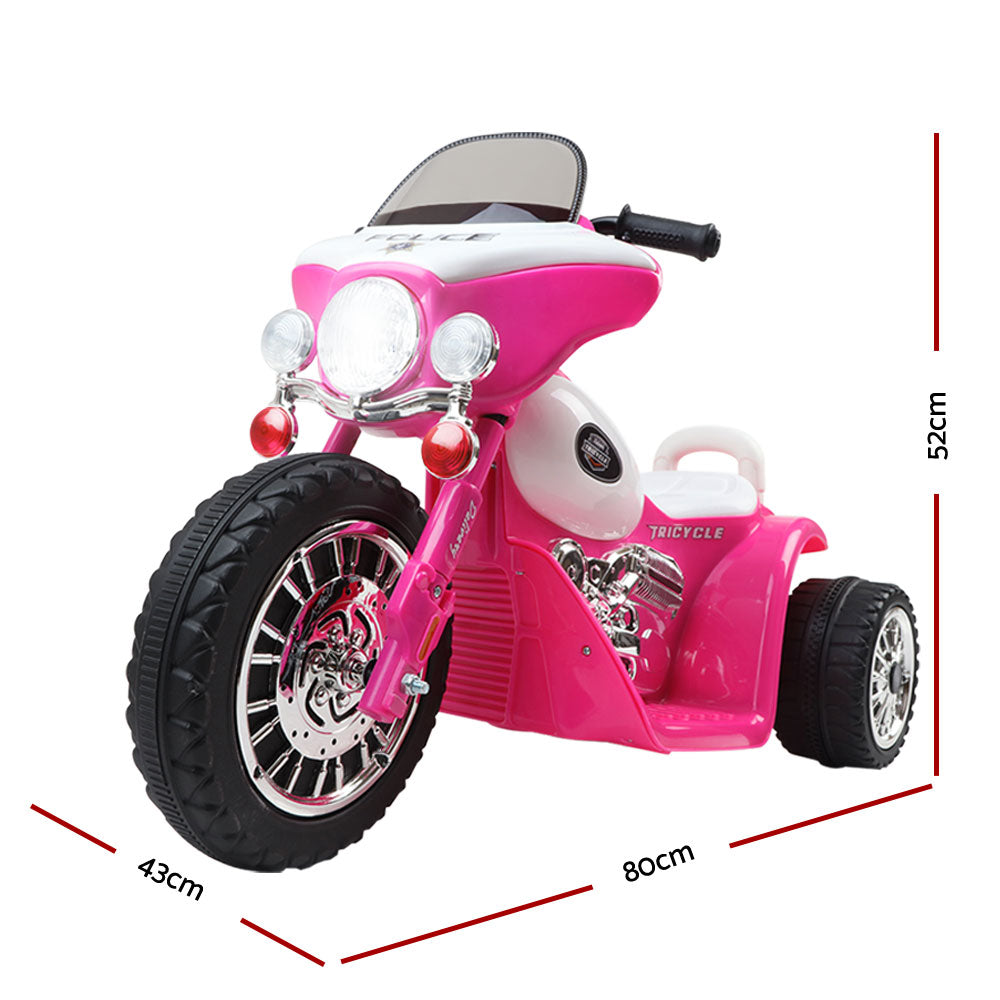 Rigo Kids Electric Ride On Police Motorcycle Harley-Inspired 6V Pink - Cosy Abode