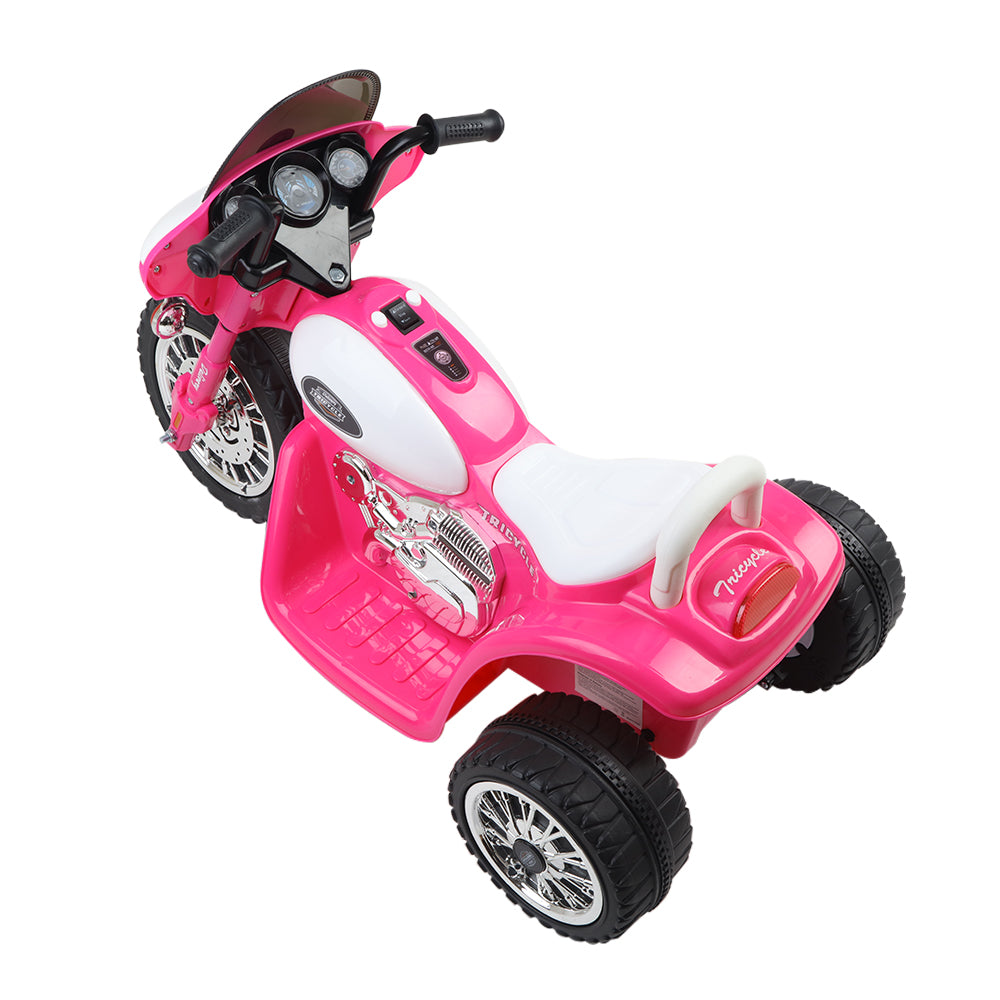 Rigo Kids Electric Ride On Police Motorcycle Harley-Inspired 6V Pink - Cosy Abode