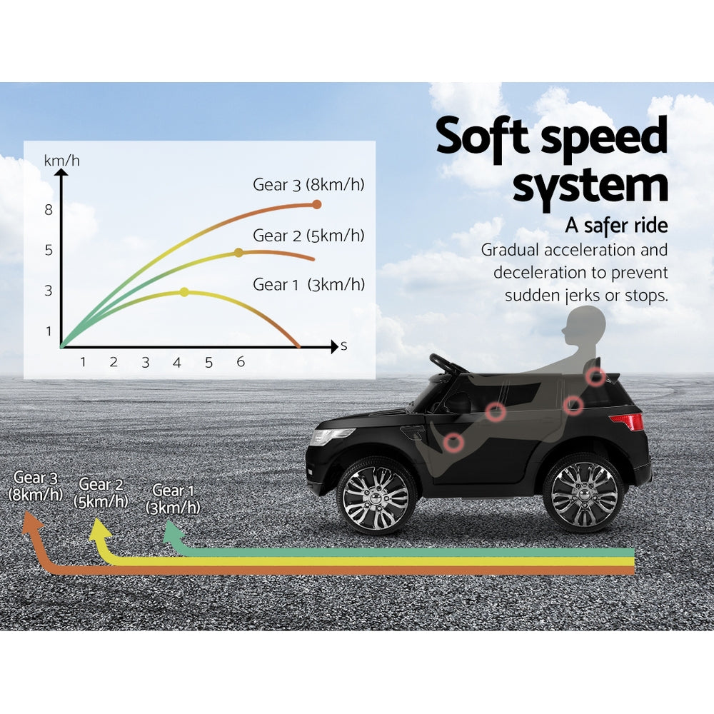 Rigo Kids Electric Ride On Car SUV Range Rover-inspired Cars Remote 12V Black - Cosy Abode