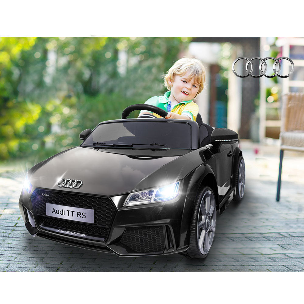 Kids Electric Ride On Car Audi Licensed TTRS Toy Cars Remote 12V Battery Black - Cosy Abode