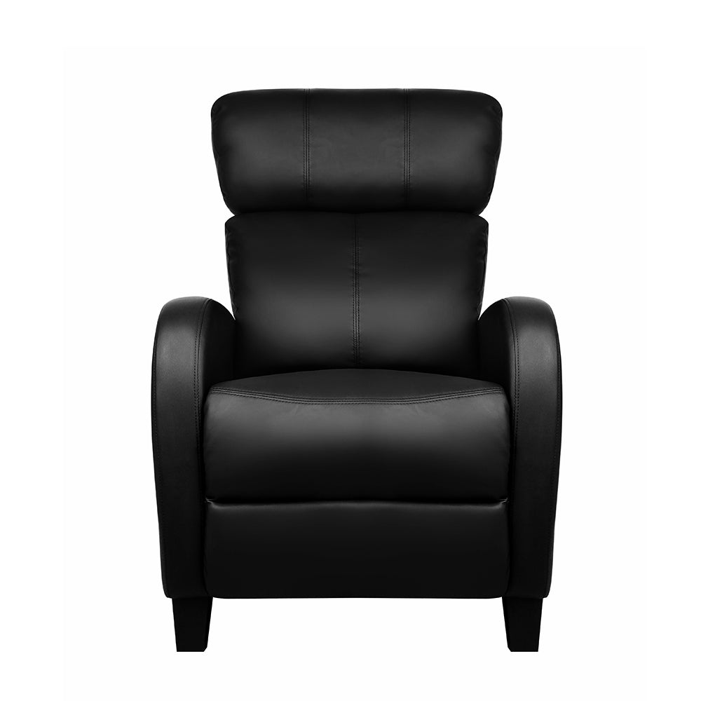 Artiss PU Leather Reclining Armchair - Black - Cosy Abode