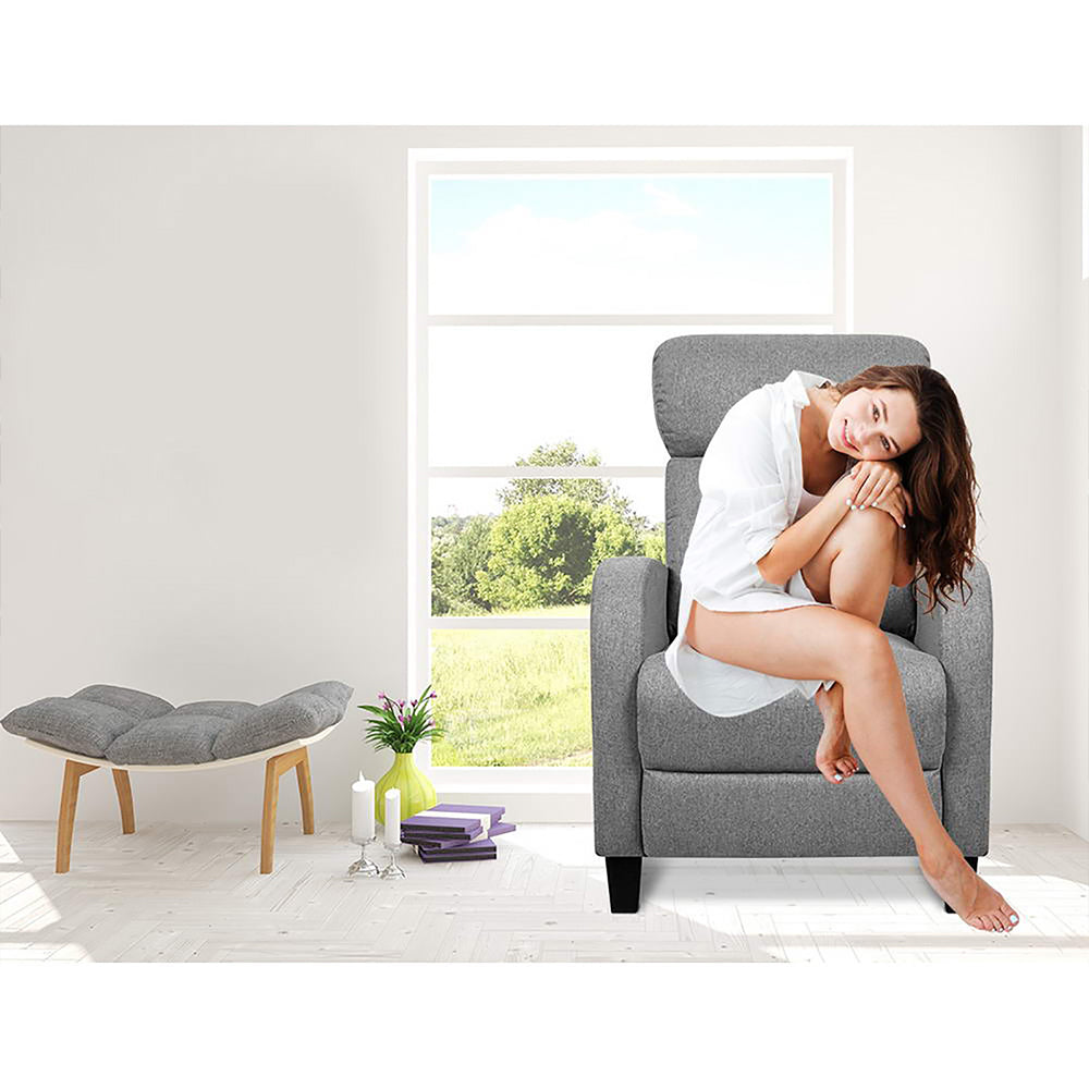 Artiss Fabric Reclining Armchair - Grey - Cosy Abode