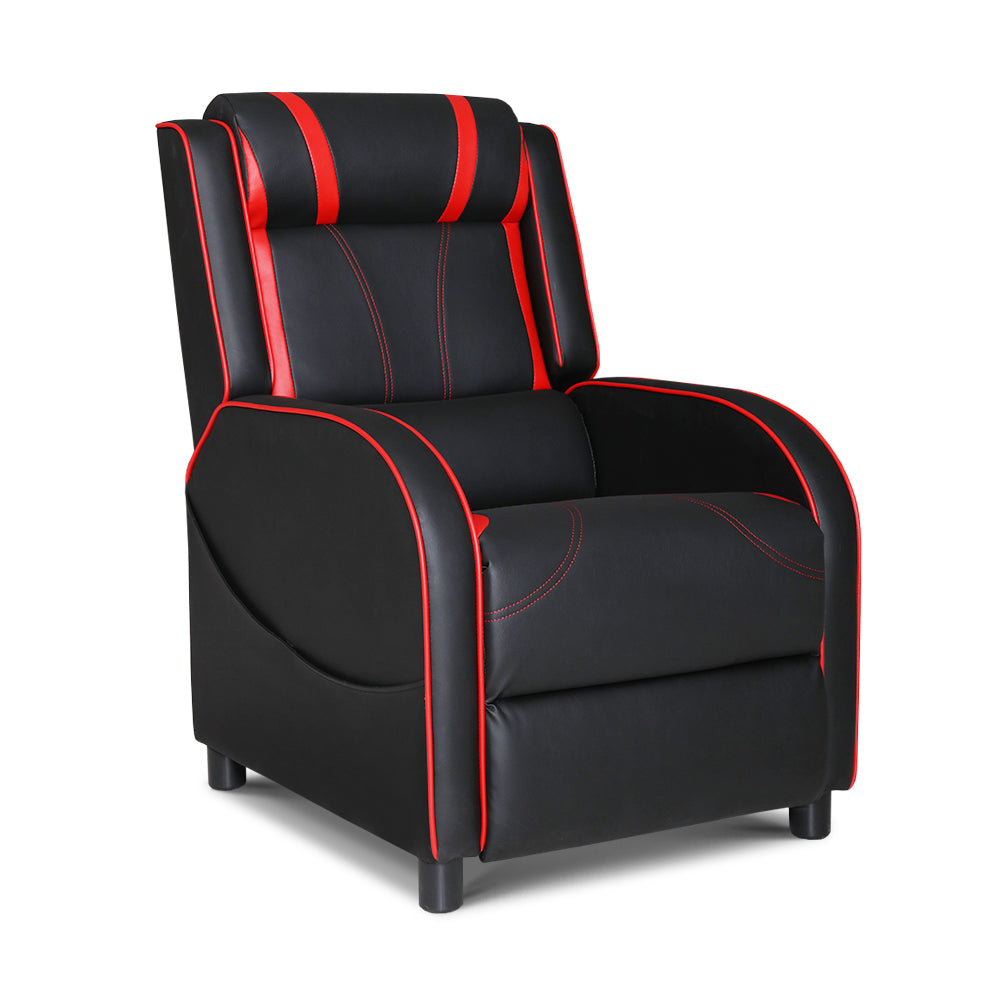 Artiss Recliner Chair Gaming Chair Leather Black Serik - Cosy Abode