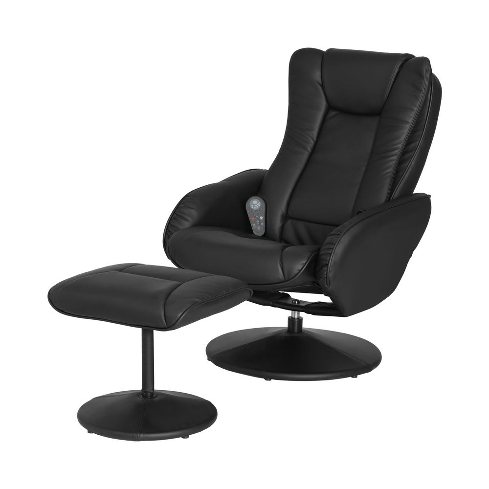 Artiss Recliner Chair Electric Heated Massage Chairs Faux Leather Cobble - Cosy Abode