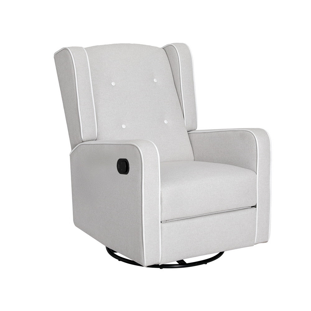 Artiss Recliner Armchair 360� Swivel Grey Fabric - Cosy Abode