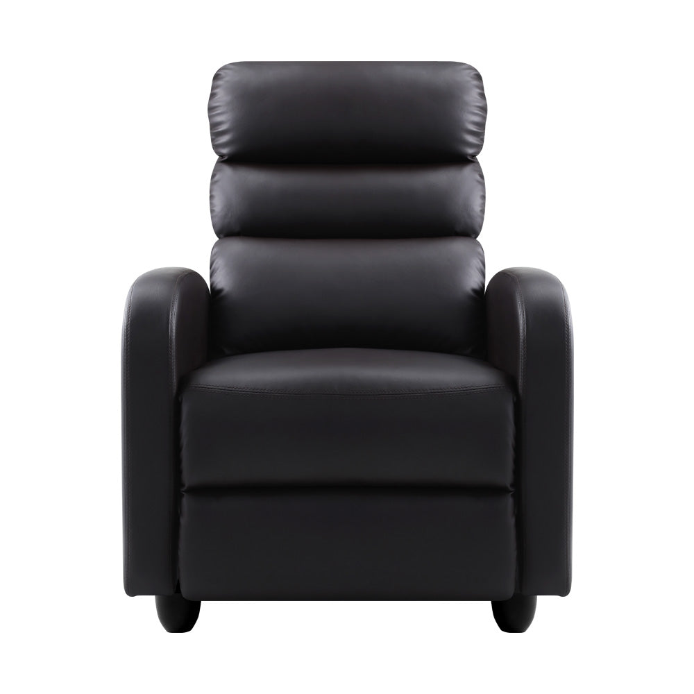 Artiss Recliner Armchair Brown Faux Leather Bolivia - Cosy Abode