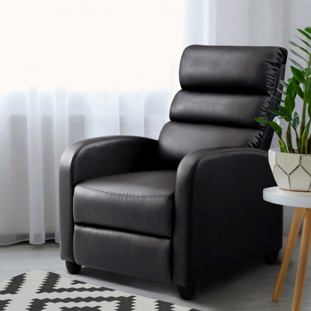Artiss Recliner Armchair Brown Faux Leather Bolivia - Cosy Abode