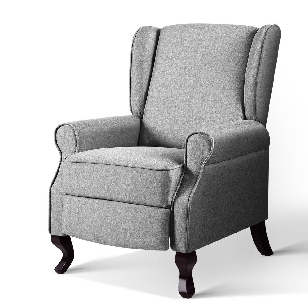 Artiss Recliner Armchair Grey Fabric Domini - Cosy Abode