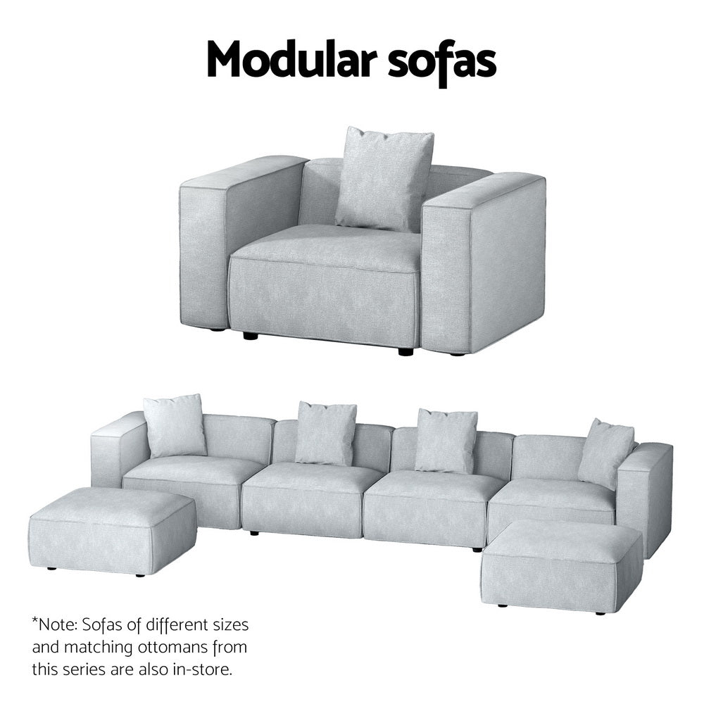 Artiss Modular Sofa Chaise Set 3-Seater Grey - Cosy Abode