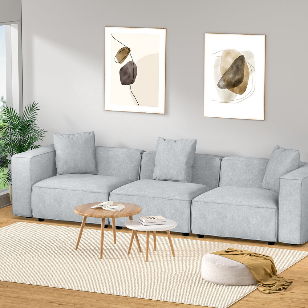 Artiss Modular Sofa Chaise Set 3-Seater Grey - Cosy Abode