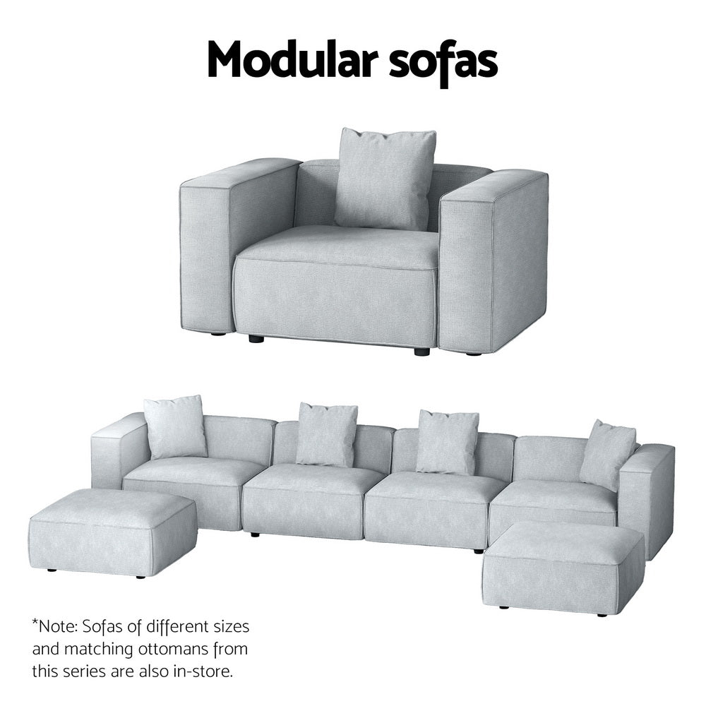 Artiss Modular Sofa Chaise Set 5-Seater Grey - Cosy Abode