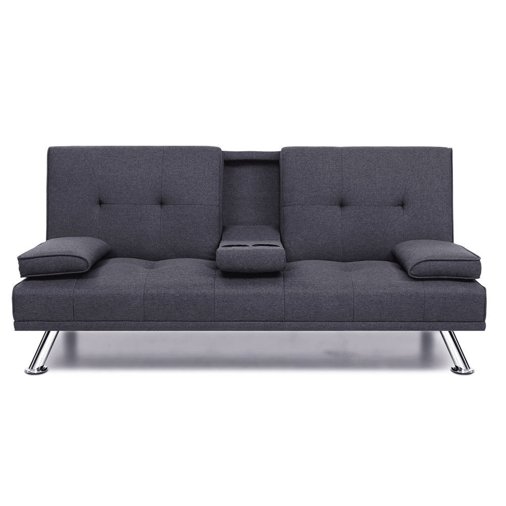 Artiss Sofa Bed 175CM Dark Grey Fabric - Cosy Abode