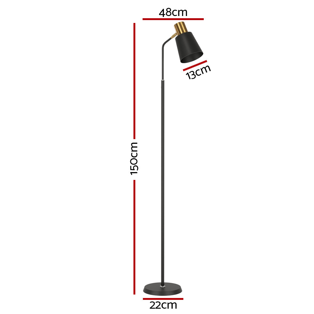 Artiss Floor Lamp LED Light Stand Modern Home Living Room Office Reading Black - Cosy Abode