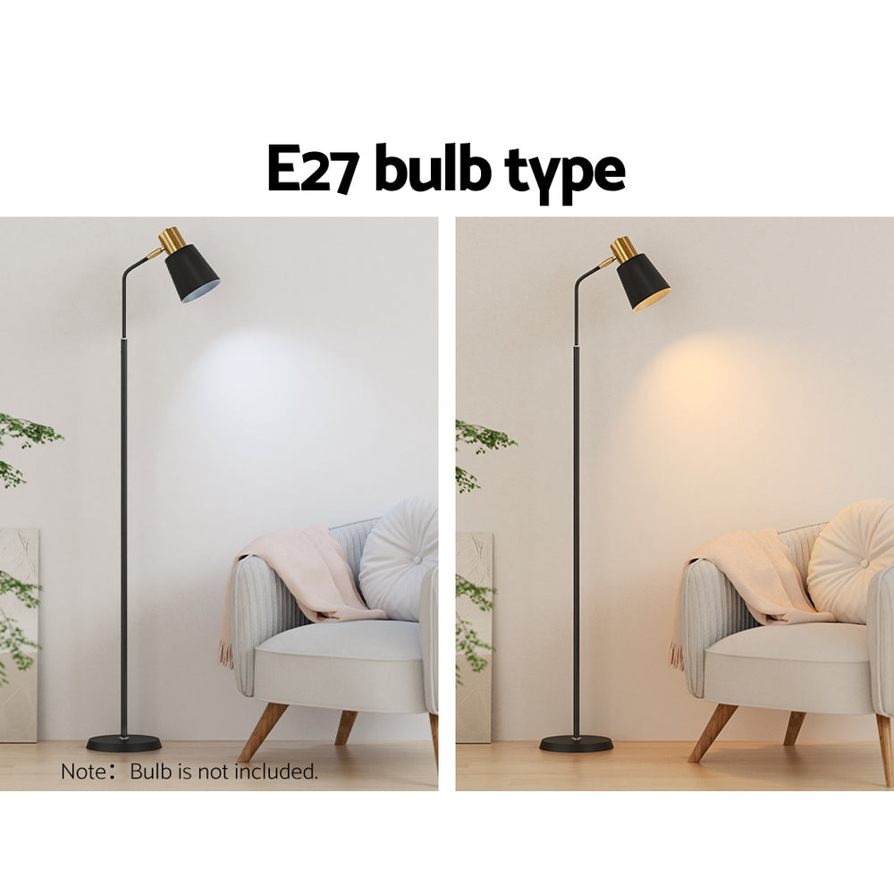 Artiss Floor Lamp LED Light Stand Modern Home Living Room Office Reading Black - Cosy Abode