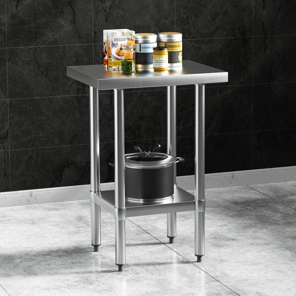 Cefito Stainless Steel Kitchen Benches Work Bench 610x457mm 430 - Cosy Abode