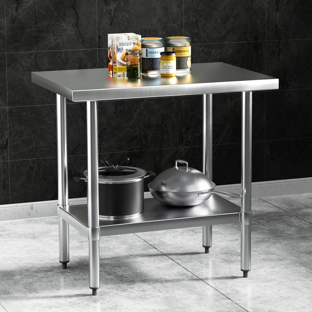 Cefito Stainless Steel Kitchen Benches Work Bench 910x610mm 430 - Cosy Abode