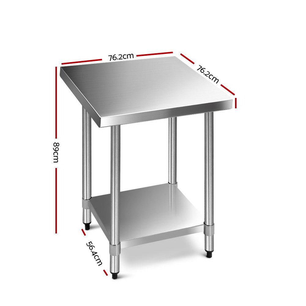 Cefito 760x760mm Stainless Steel Kitchen Bench 430 - Cosy Abode