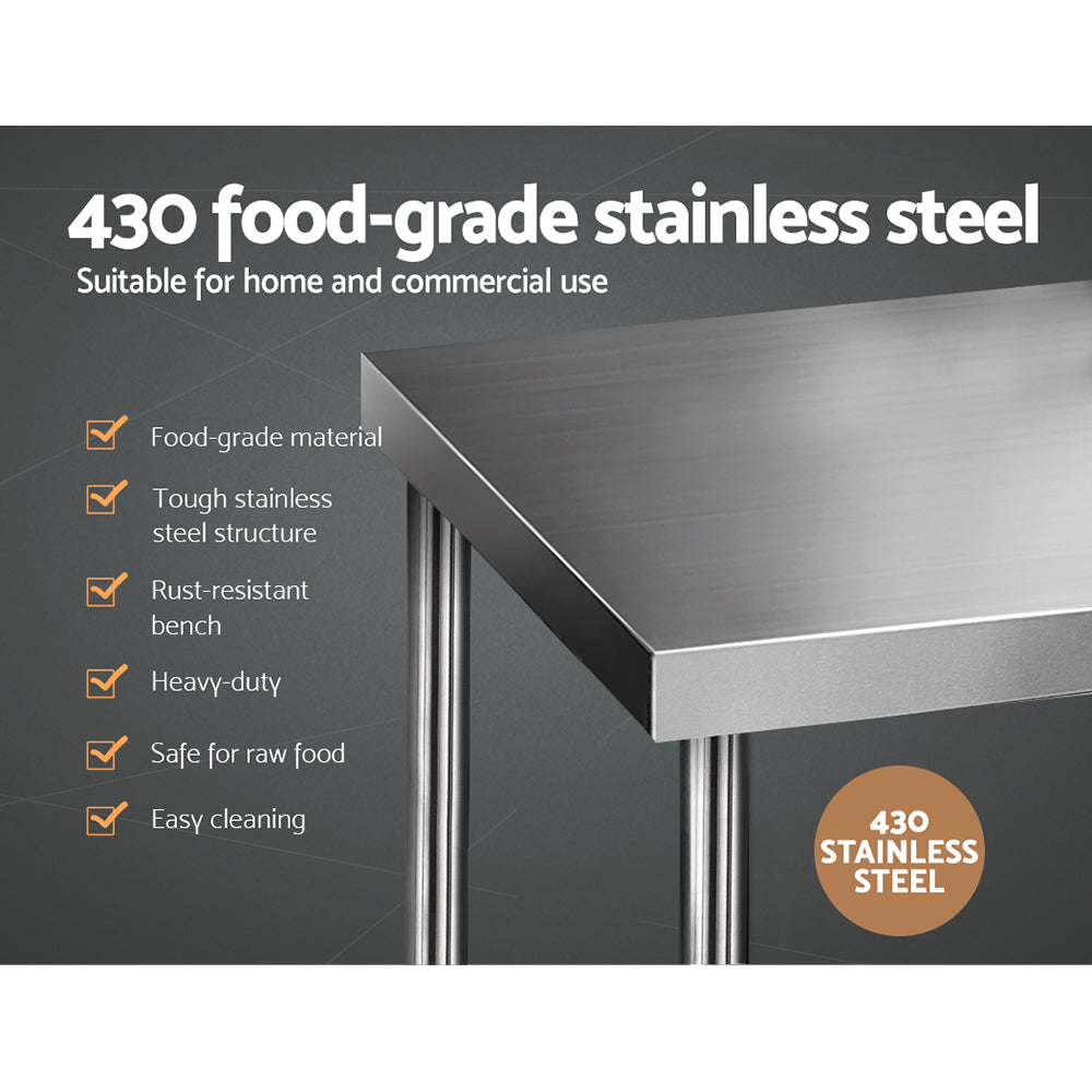 Cefito 1829x760mm Stainless Steel Kitchen Bench 430 - Cosy Abode