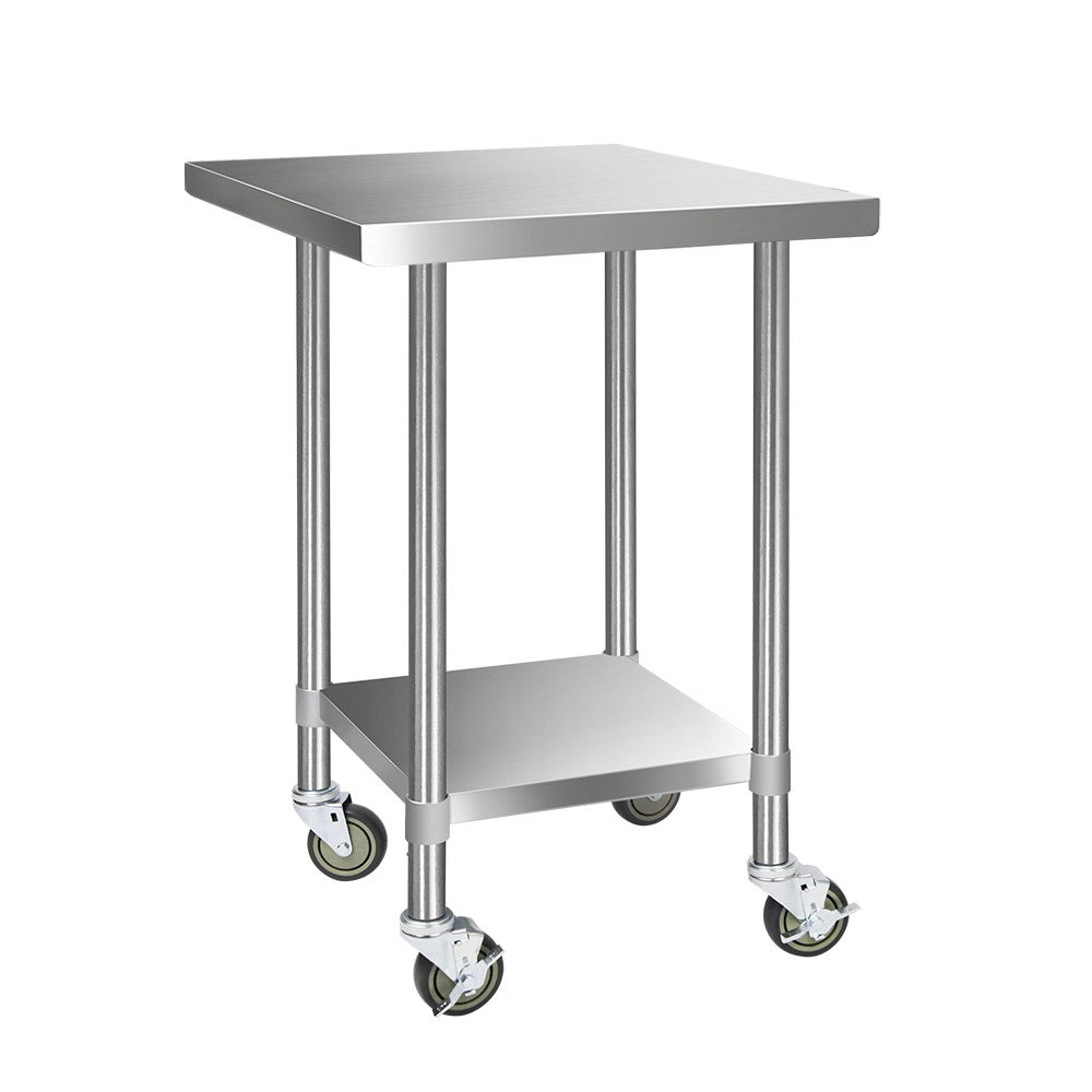 Cefito 760x760mm Stainless Steel Kitchen Bench with Wheels 430 - Cosy Abode