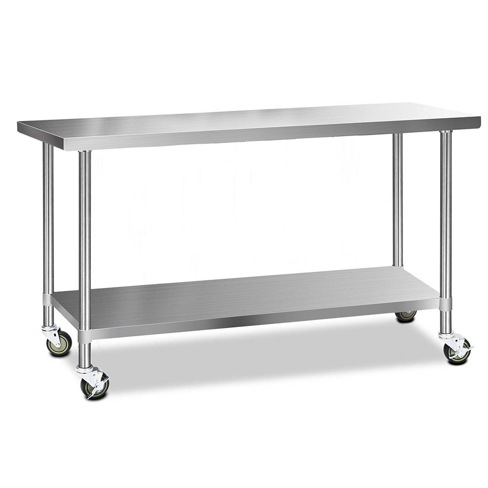 Cefito 1829x610mm Stainless Steel Kitchen Bench with Wheels 430 - Cosy Abode