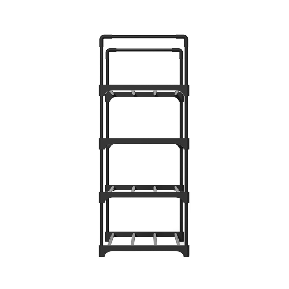Artiss Shoe Rack 4-tier 12 Pairs Stackable Black - Cosy Abode