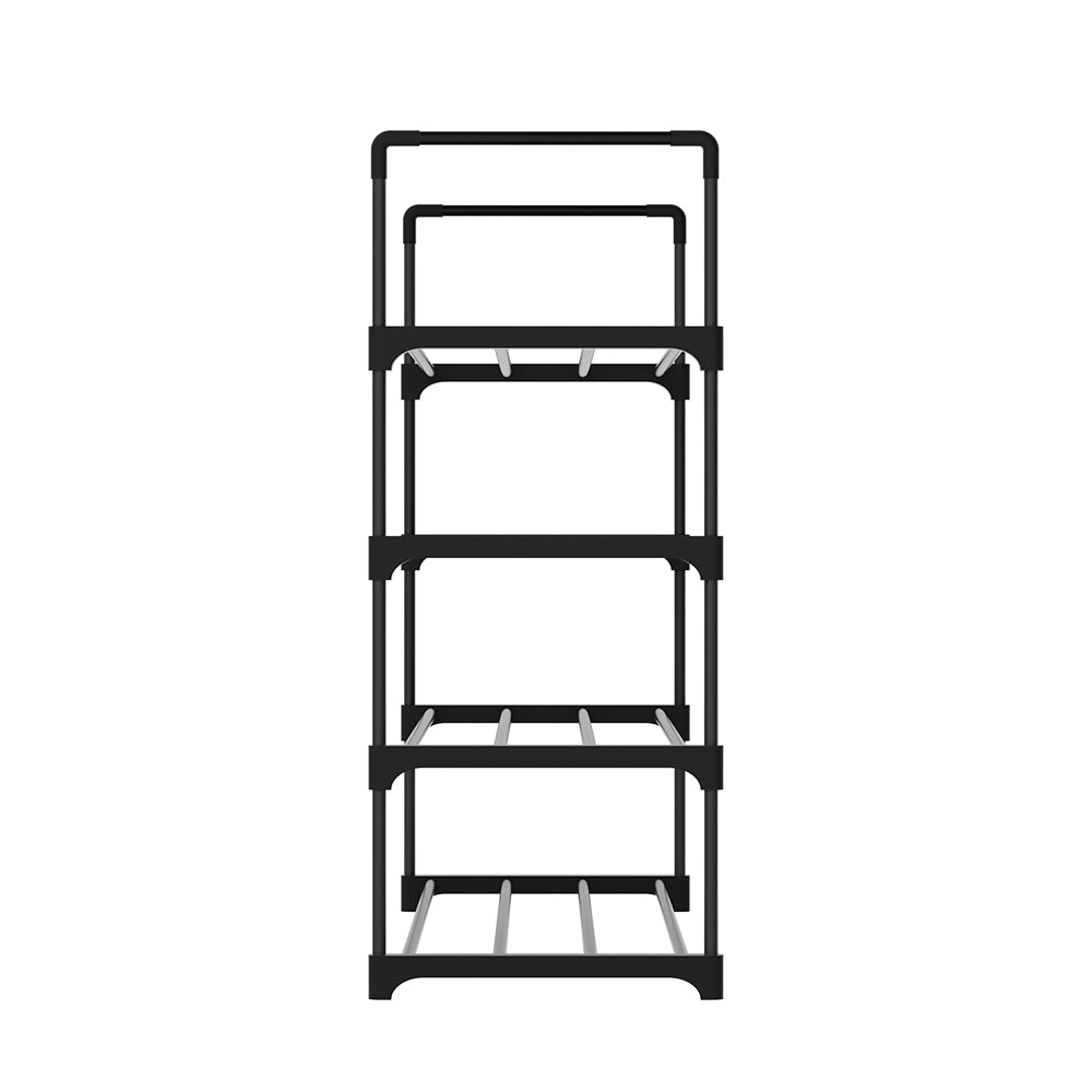 Artiss Shoe Rack 4-tier 16 Pairs Stackable Black - Cosy Abode