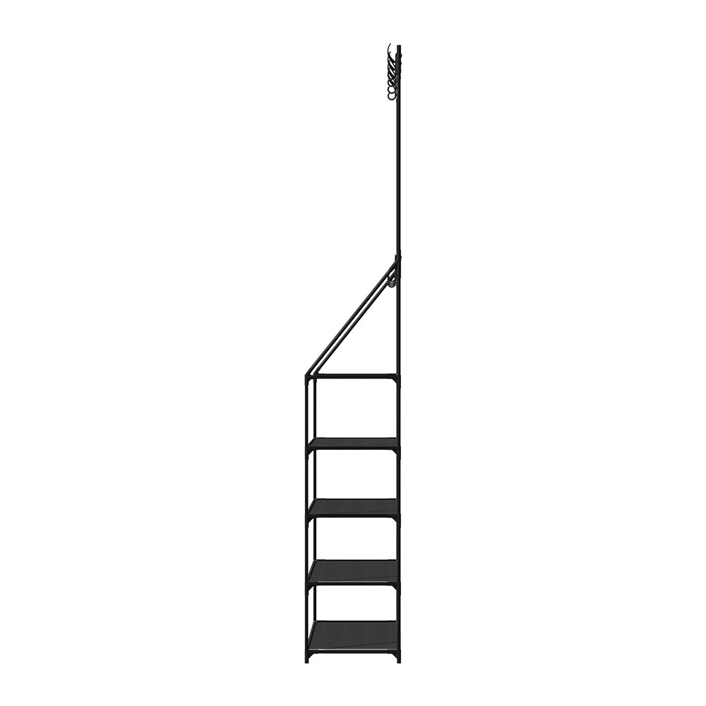 Artiss Shoe Rack Hall Tree 16 Pairs Black - Cosy Abode