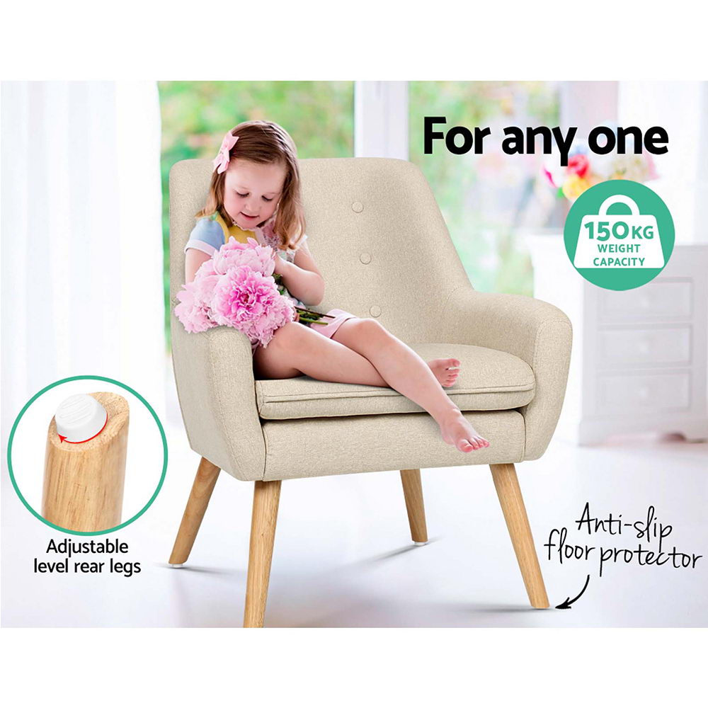 Artiss Fabric Dining Armchair - Beige - Cosy Abode