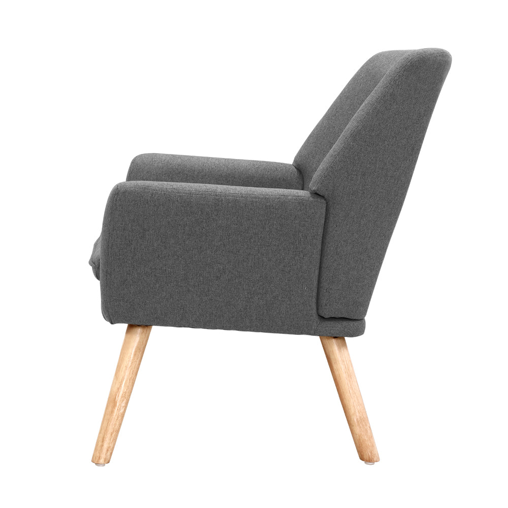 Artiss Fabric Dining Armchair - Grey - Cosy Abode