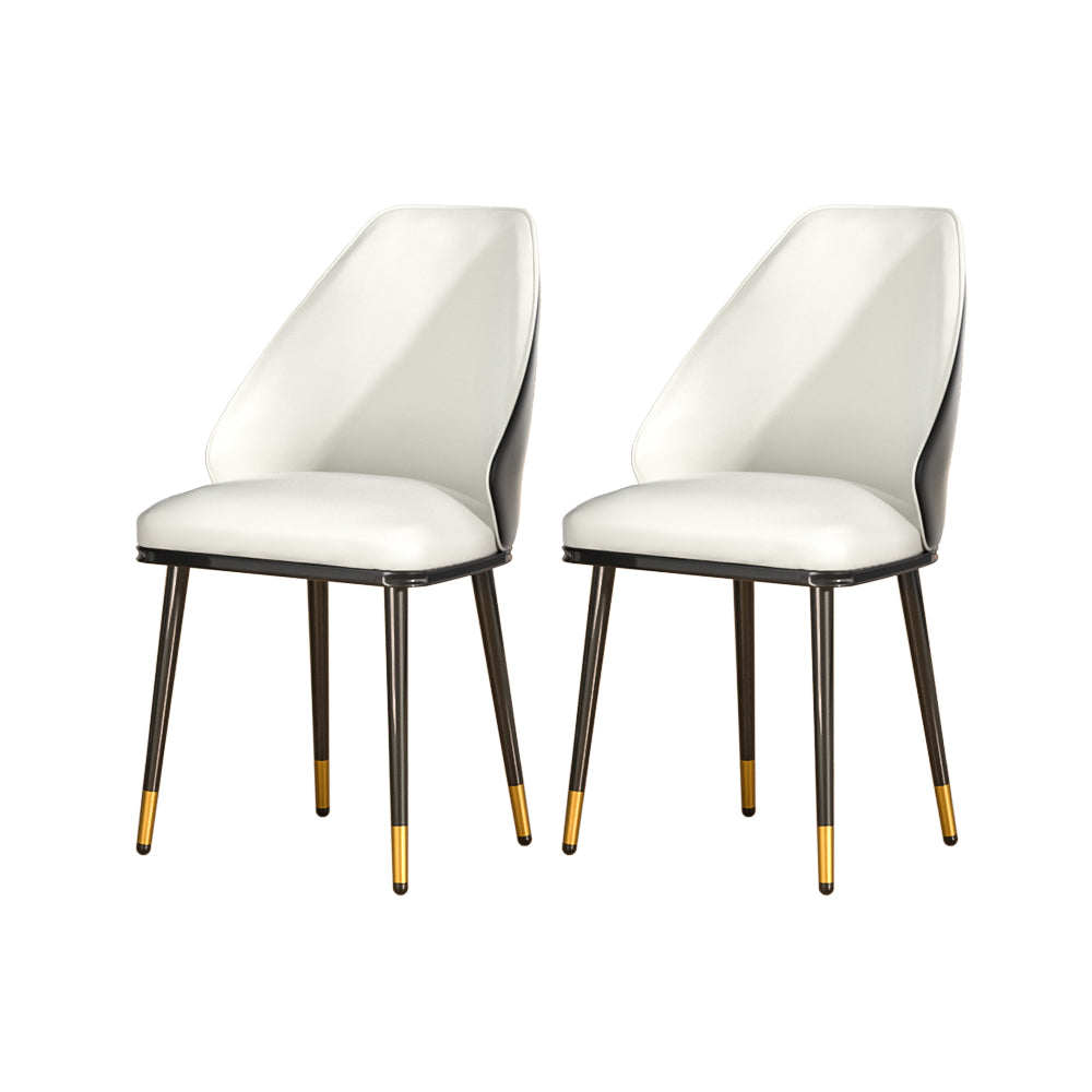 Artiss Dining Chairs Set of 2 Leather Seat Beige and Black - Cosy Abode