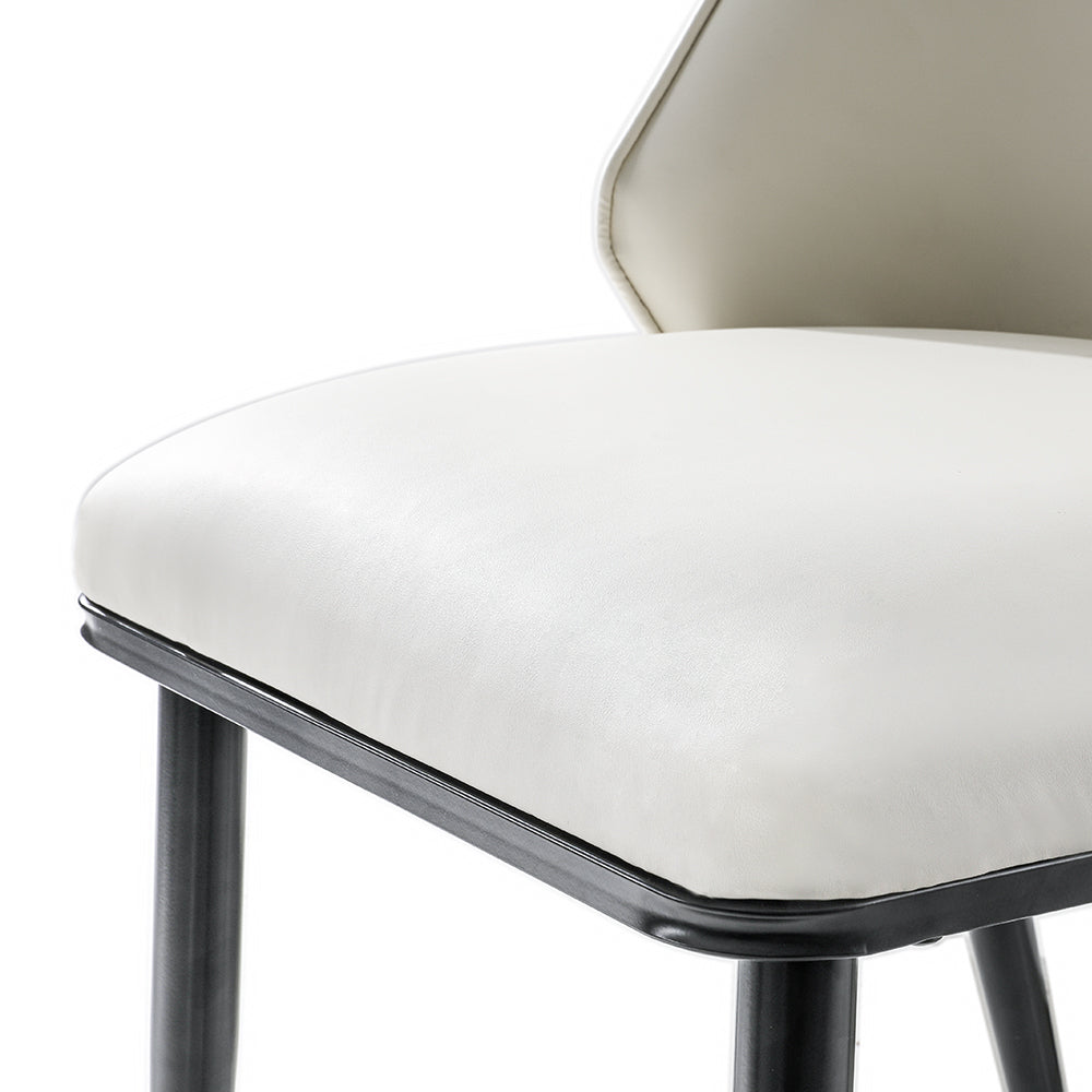 Artiss Dining Chairs Set of 2 Leather Seat Beige and Black - Cosy Abode