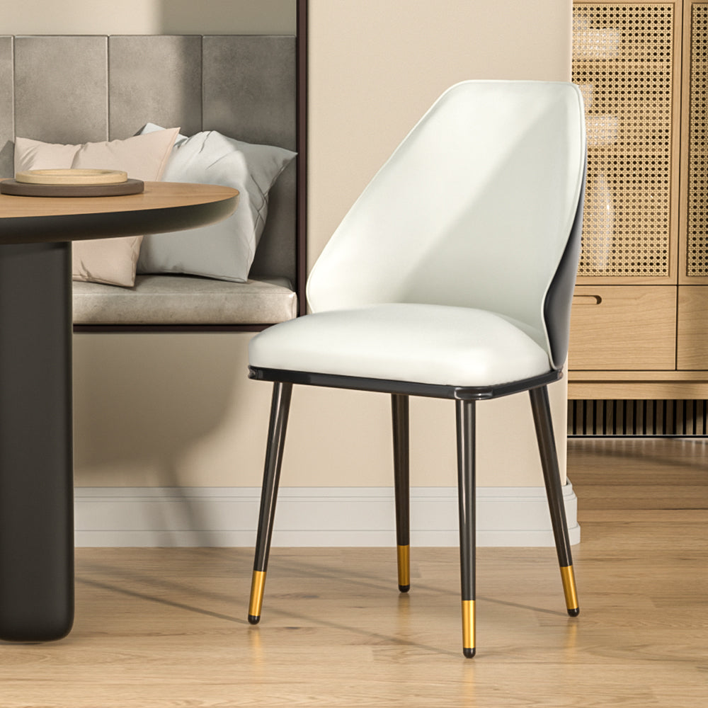 Artiss Dining Chairs Set of 2 Leather Seat Beige and Black - Cosy Abode