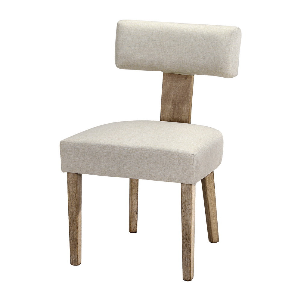Artiss Dining Chairs Set of 2 Linen Fabric Wooden Beige - Cosy Abode