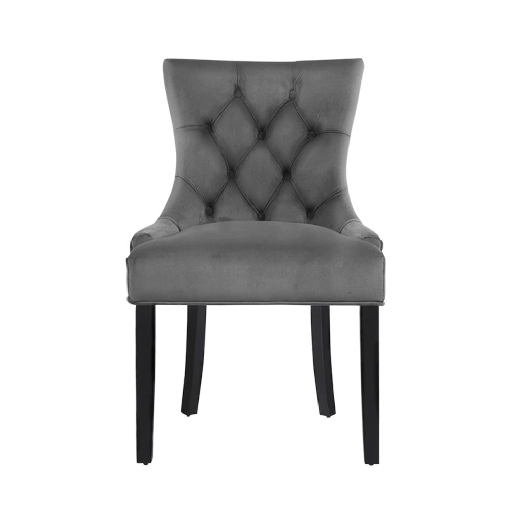 Artiss Dining Chairs Set of 2 Velvet French Provincial Grey - Cosy Abode