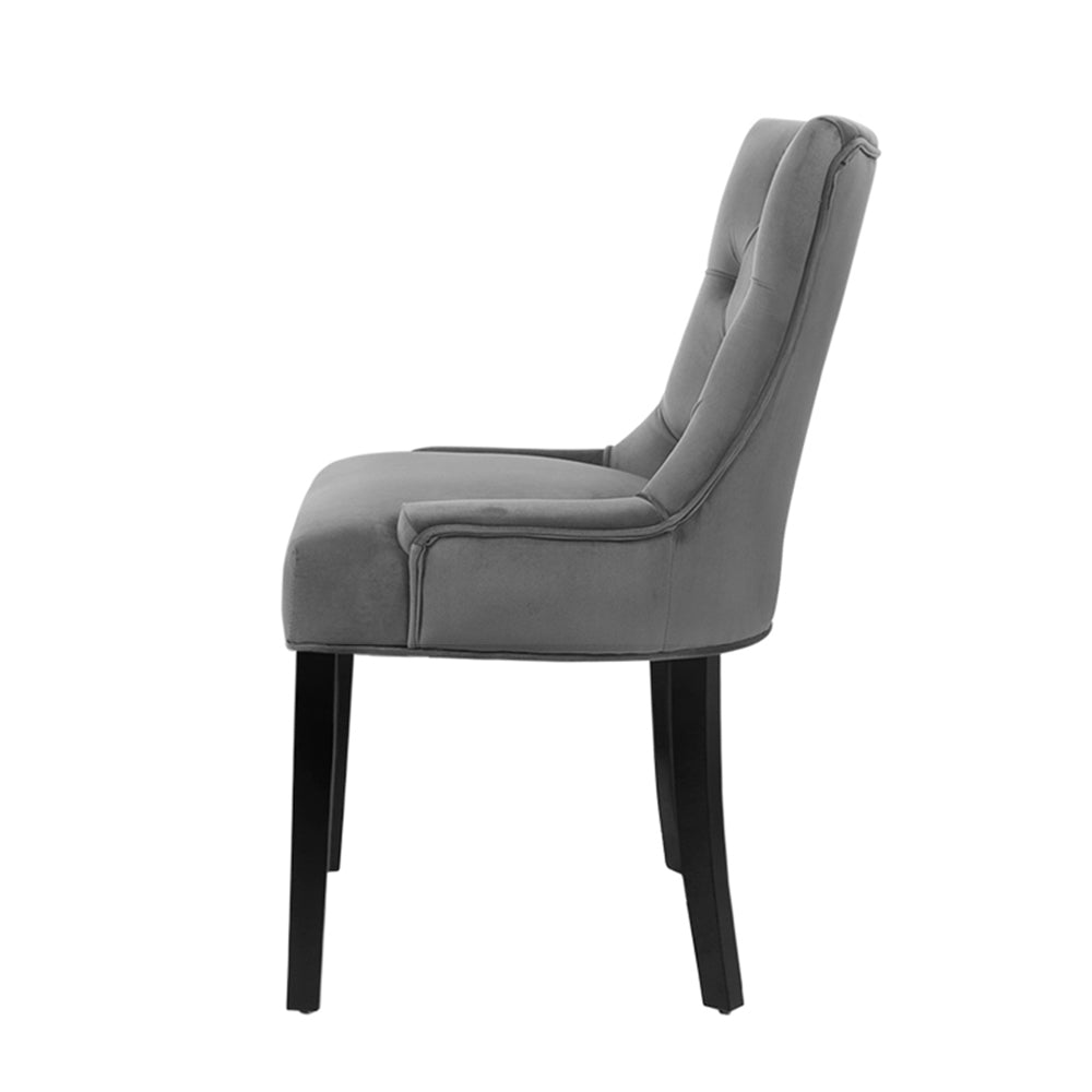 Artiss Dining Chairs Set of 2 Velvet French Provincial Grey - Cosy Abode
