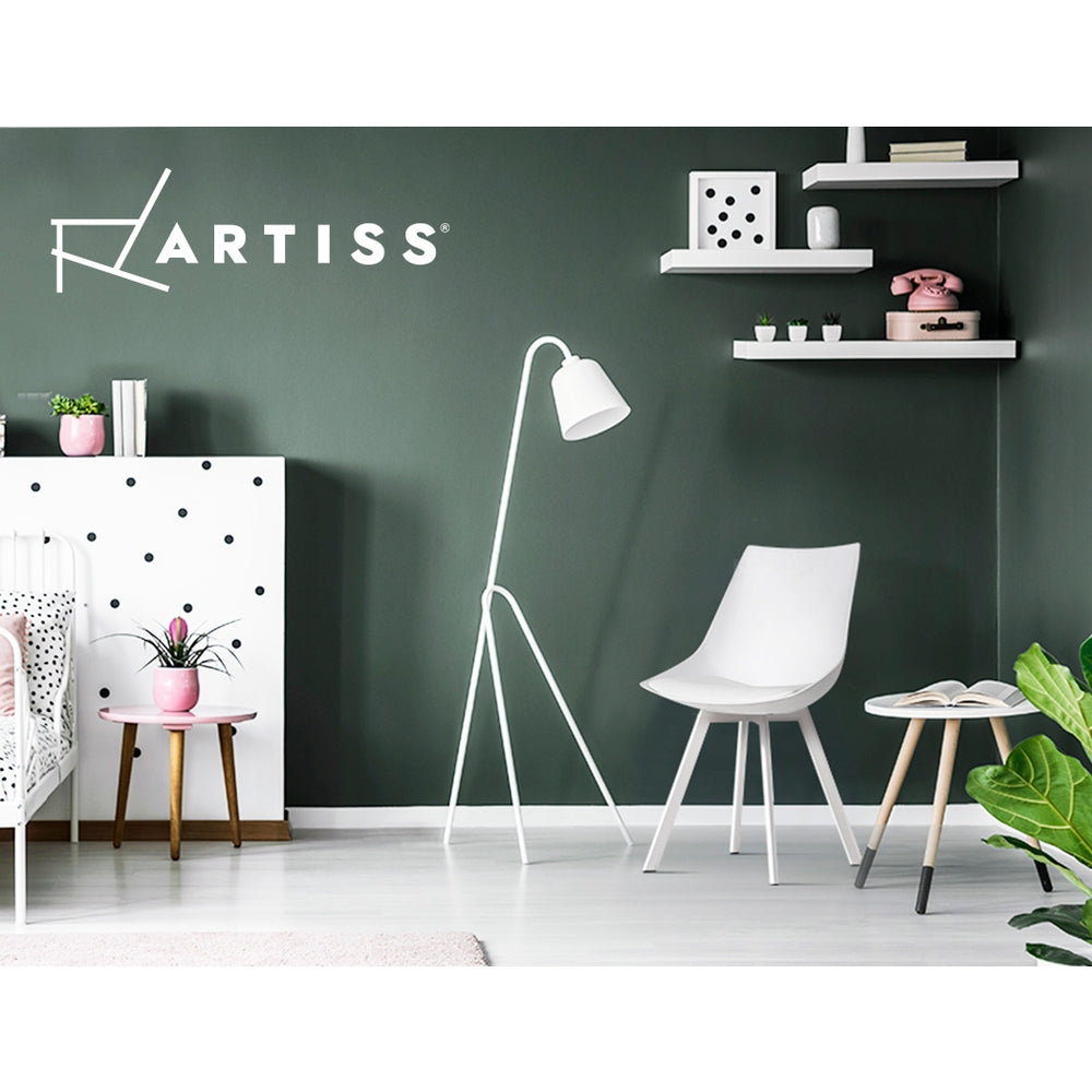 Artiss Dining Chairs Set of 2 PU Leather Plastic Metal White - Cosy Abode