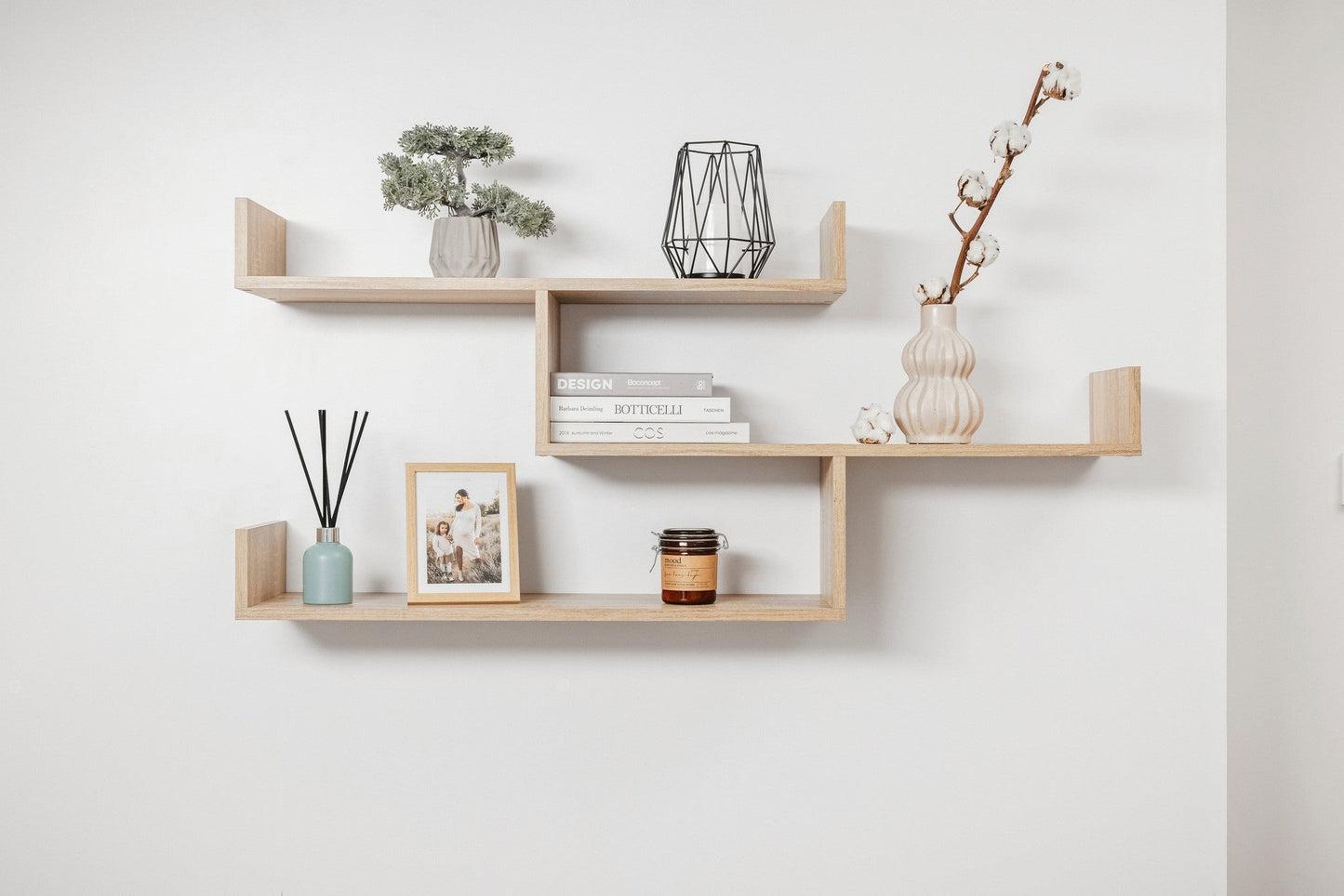 ZURICH MULTI LEVEL SHELF KIT (OAK) - Cosy Abode