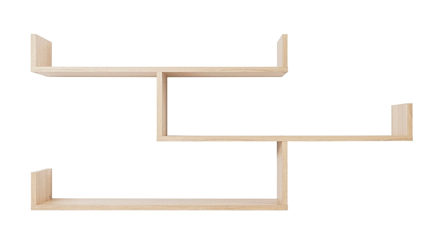 ZURICH MULTI LEVEL SHELF KIT (OAK) - Cosy Abode