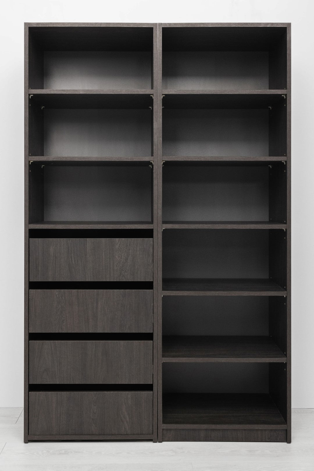 GENEVA THREE SHELF/FOUR DRAWER BUILT IN WARDROBE - CLASSIC - NORDIC ASH - Cosy Abode