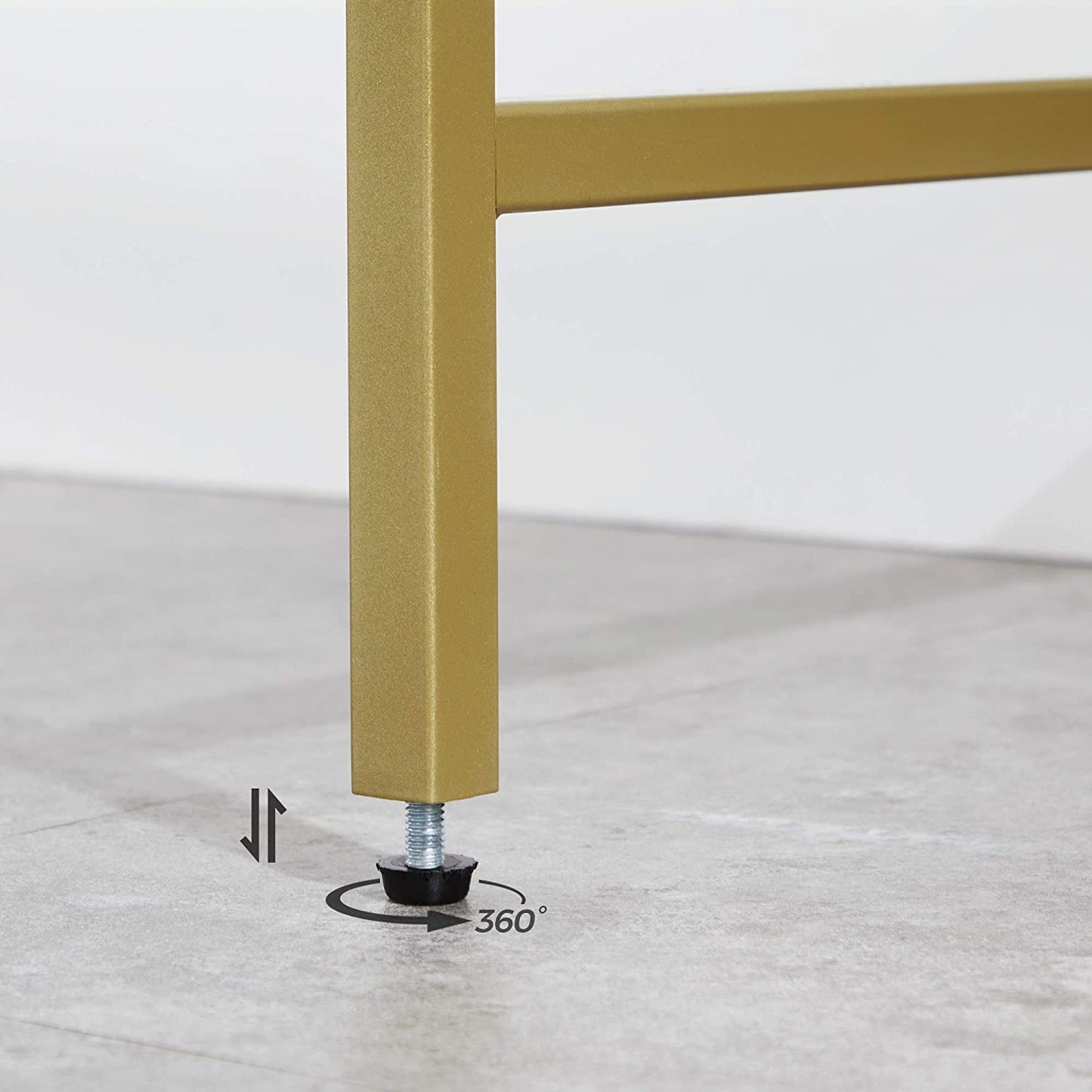 Console Table Metal Frame with 2 Shelves Adjustable Feet - Cosy Abode